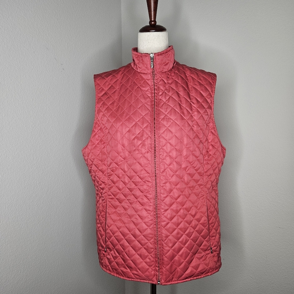 EDDIE BAUER plus size XL women's puffer vest, thermal insulation, Red